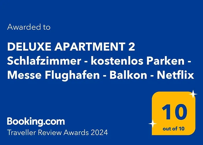 Deluxe Apartment 2 Schlafzimmer - Aufzug - Kostenlos Parken - Balkon - Messe Flughafen